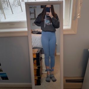 Blue tie up leggings